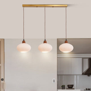Suspension Vintage en Céramique - Lampe en Céramique Blanche Nordique pour Éclairage de Salle à Manger