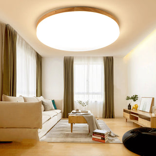 LED wood acrylic ceiling light – round flush mount modern