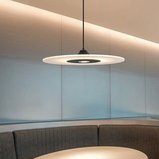 Nordic flat LED ceiling lamp casting even warm glow