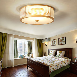 Glass drum ceiling light brass – vintage luxury fixture