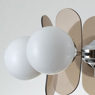 Gold-trim Art Deco lamp with translucent acrylic panels