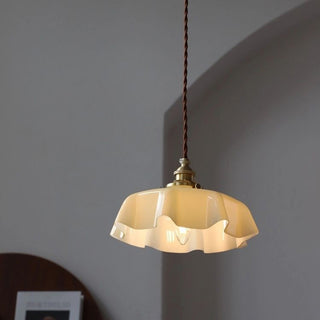 Suspension moderne à bord ruban de verre - Petite lampe romantique pour salon