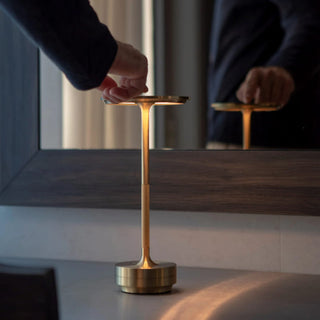 Touch table lamp disk shape — adjustable brightness LED ambient lighting