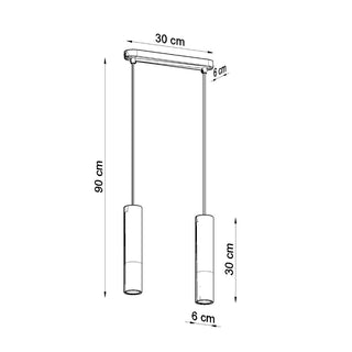 Suspension Bois Noir – Suspension Moderne à Deux Ampoules pour Îlot de Cuisine