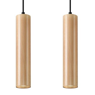 Natural Wood Pendant Light – Scandinavian Two Light Fixtures | Warm Ambient Lighting