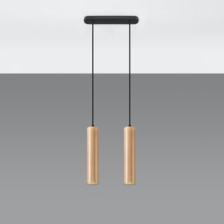 Natural Wood Pendant Light – Scandinavian Two Light Fixtures | Warm Ambient Lighting