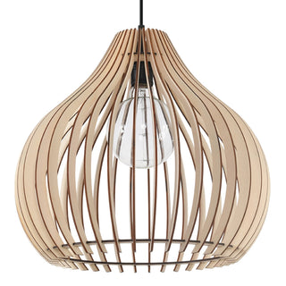 Suspension en bois naturel – Lampe suspendue scandinave | Éclairage de salon