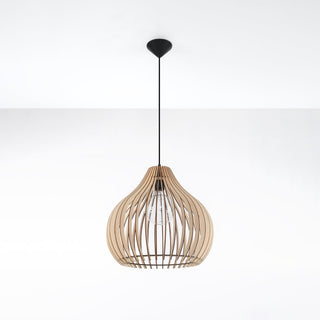 Suspension en bois naturel – Lampe suspendue scandinave | Éclairage de salon