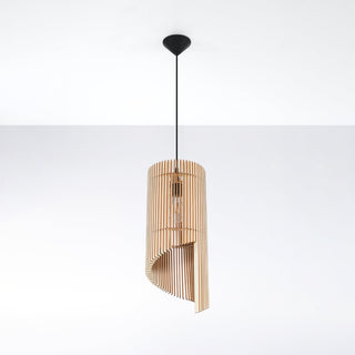 Suspension en bois naturel – Suspension scandinave | Éclairage d'ambiance chaleureux