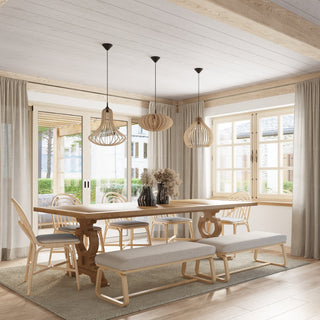 Suspension en bois naturel – Suspension scandinave avec éclairage d'ambiance doux
