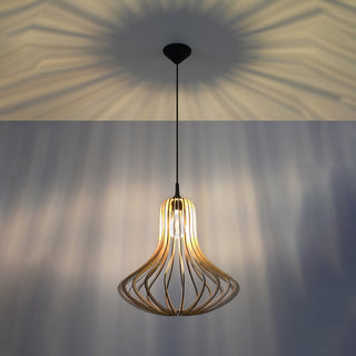 Suspension en bois naturel – Suspension scandinave avec éclairage d'ambiance doux