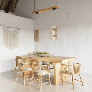 Suspension en bois naturel – Lampe suspendue scandinave avec finition grain authentique