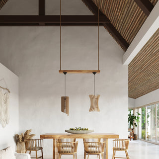 Suspension en bois naturel – Lampe suspendue scandinave avec finition grain authentique