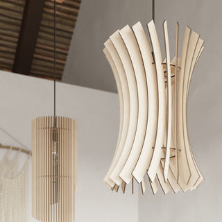 Suspension en bois naturel – Lampe suspendue scandinave avec finition grain authentique