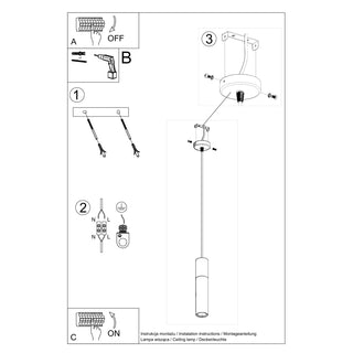 Suspension noire en béton – Luminaire suspendu industriel pour îlot de cuisine