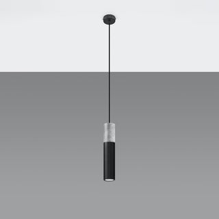Suspension noire en béton – Luminaire suspendu industriel pour îlot de cuisine