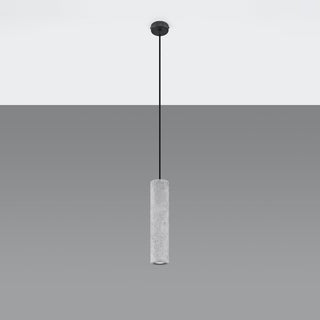Suspension en béton – Lampe tube industrielle grise | Modèle Caldris Lighting