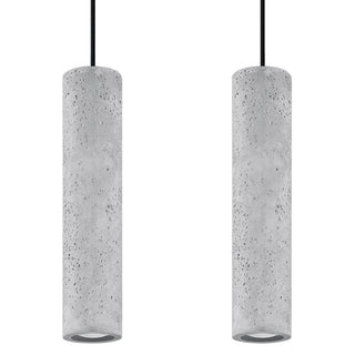 Suspension industrielle en béton – Suspension à deux lumières avec finition en béton gris