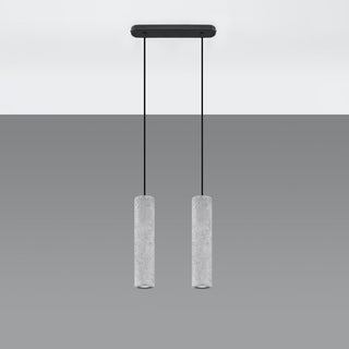 Suspension industrielle en béton – Suspension à deux lumières avec finition en béton gris
