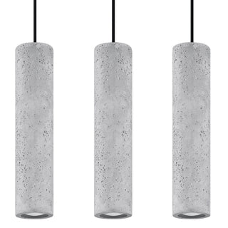Suspension industrielle en béton – Luminaire gris à 3 lampes | Lumavera