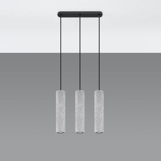 Suspension industrielle en béton – Luminaire gris à 3 lampes | Lumavera