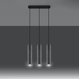 Suspension industrielle en béton – Luminaire gris à 3 lampes | Lumavera