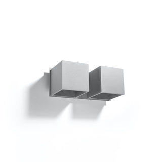 Applique murale minimaliste – Luminaire gris à double faisceau | Éclairage d'ambiance moderne
