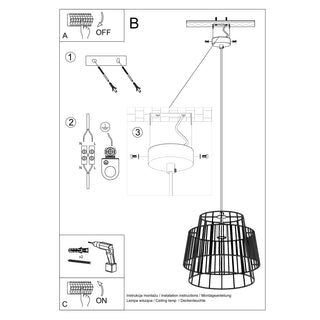 Industrial Pendant Light – Black Steel Sculptural Hanging Lamp for Dining Room