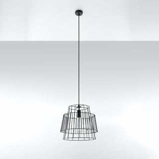 Industrial Pendant Light – Black Steel Sculptural Hanging Lamp for Dining Room