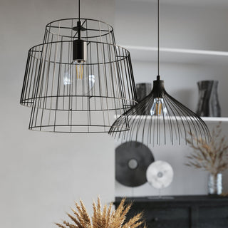 Suspension Industrielle – Lampe Suspendue Réglable en Acier Noir Moderne