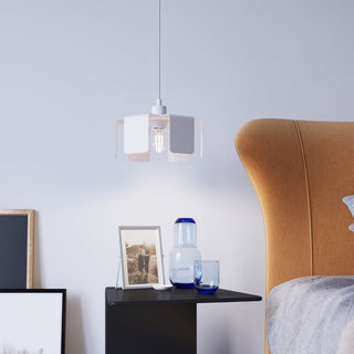 Suspension Industrielle – Lampe en Acier Blanc Réglable | Style Scandinave