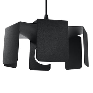 Suspension industrielle – Luminaire ajouré en fil d'acier noir pour éclairage de salle à manger