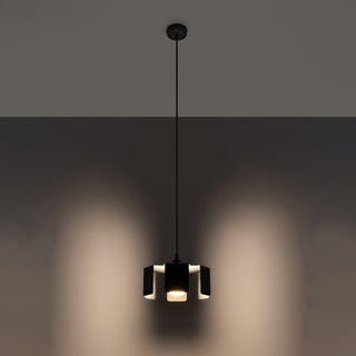 Suspension industrielle – Luminaire ajouré en fil d'acier noir pour éclairage de salle à manger