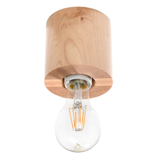 Plafonnier en bois naturel – Luminaire en bois minimaliste avec éclairage d'ambiance réglable