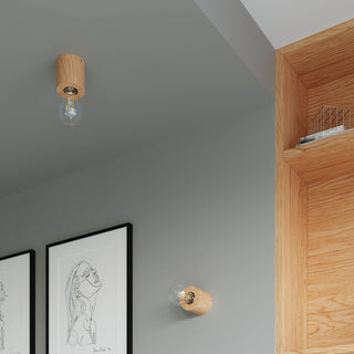 Plafonnier en bois naturel – Luminaire en bois minimaliste avec éclairage d'ambiance réglable