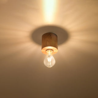 Plafonnier en bois naturel – Luminaire en bois minimaliste avec éclairage d'ambiance réglable