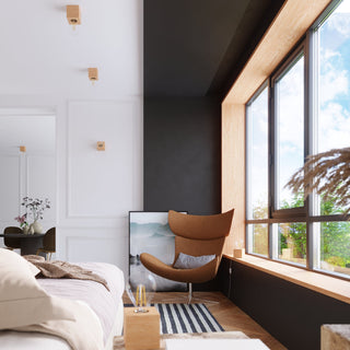 Plafonnier en bois naturel - Éclairage de salon minimaliste avec une lueur ambiante chaude