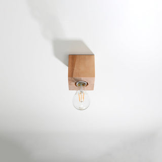 Plafonnier en bois naturel - Éclairage de salon minimaliste avec une lueur ambiante chaude