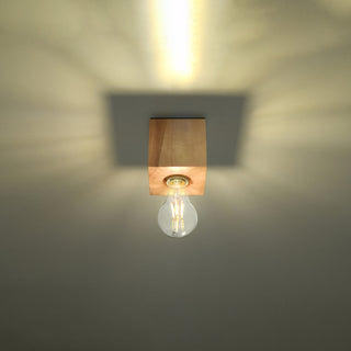Plafonnier en bois naturel - Éclairage de salon minimaliste avec une lueur ambiante chaude