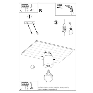 Gray Concrete Ceiling Light – Modern Living Room Lighting Fixture | Minimalist Design