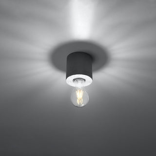 Gray Concrete Ceiling Light – Modern Living Room Lighting Fixture | Minimalist Design