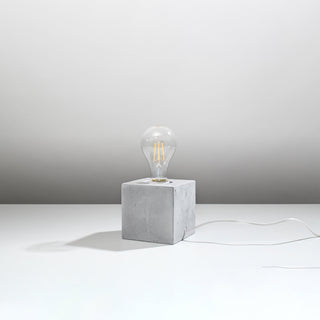 Minimalist Concrete Lamp – Grey Table Lamp with Raw Concrete Base & Warm Ambient Lighting