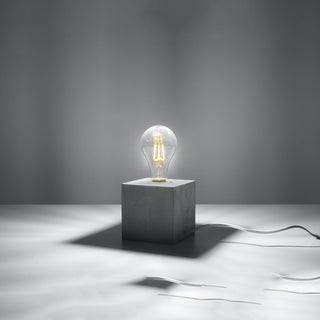 Minimalist Concrete Lamp – Grey Table Lamp with Raw Concrete Base & Warm Ambient Lighting