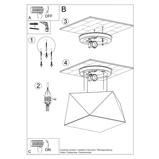Plafonnier Moderne – Luminaire Géométrique Hexagonal Blanc pour Éclairage de Salon