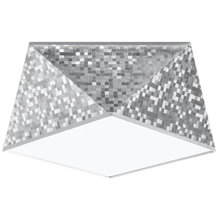 Plafonnier géométrique argenté – Luminaire de salon moderne par Lumavera