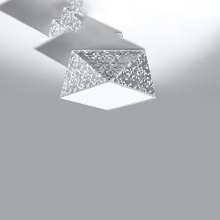 Plafonnier géométrique argenté – Luminaire de salon moderne par Lumavera