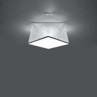 Plafonnier géométrique argenté – Luminaire de salon moderne par Lumavera
