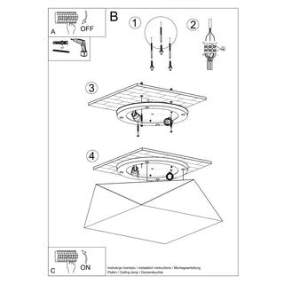 Modern Ceiling Light – White Geometric Ceiling Lamp | Contemporary Lighting