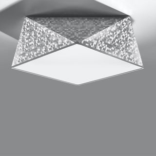 Plafonnier moderne argenté – Luminaire géométrique de salon par Lumavera