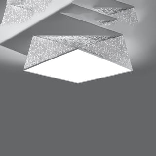 Plafonnier Argenté | Lampe Géométrique Moderne pour Éclairage de Salon